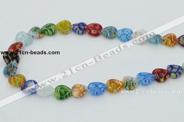 CLG580 16 inches 12*12mm heart lampwork glass beads wholesale