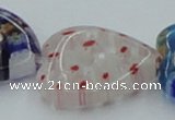 CLG584 16 inches 22*22mm heart lampwork glass beads wholesale