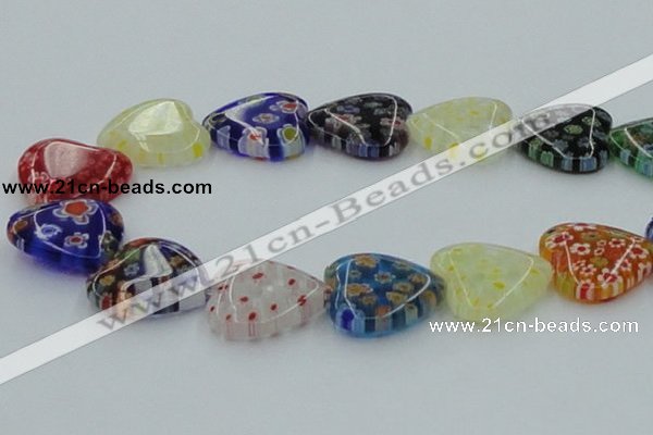 CLG584 16 inches 22*22mm heart lampwork glass beads wholesale