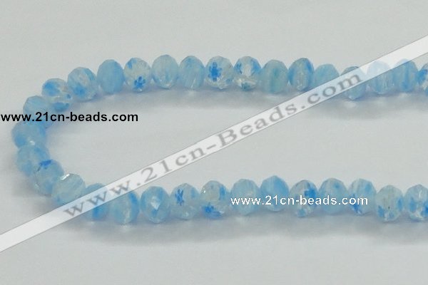 CLG59 15 inches 8*10mm faceted rondelle handmade lampwork beads