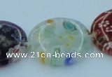 CLG596 16 inches 20mm flat round lampwork glass beads wholesale