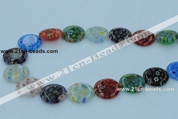 CLG596 16 inches 20mm flat round lampwork glass beads wholesale