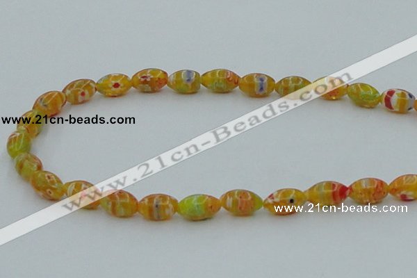 CLG610 5PCS 16 inches 7*12mm rice lampwork glass beads wholesale