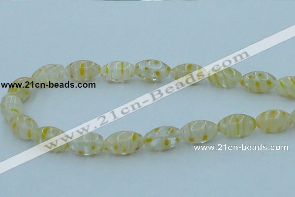 CLG614 3PCS 16 inches 10*16mm rice lampwork glass beads wholesale