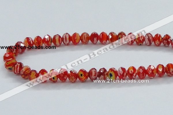 CLG63 15 inches 8*10mm faceted rondelle handmade lampwork beads