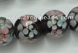 CLG765 15 inches 12mm round lampwork glass beads wholesale