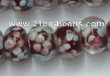 CLG767 14.5 inches 8*12mm rondelle lampwork glass beads wholesale