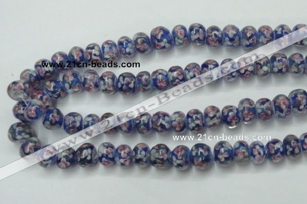 CLG768 14.5 inches 8*12mm rondelle lampwork glass beads wholesale