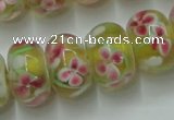 CLG770 14.5 inches 8*12mm rondelle lampwork glass beads wholesale