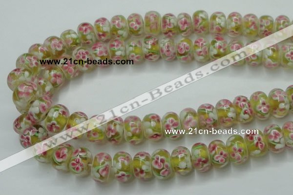 CLG770 14.5 inches 8*12mm rondelle lampwork glass beads wholesale