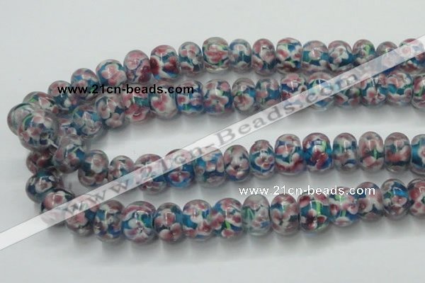 CLG772 14.5 inches 8*12mm rondelle lampwork glass beads wholesale