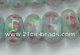 CLG773 14.5 inches 8*12mm rondelle lampwork glass beads wholesale