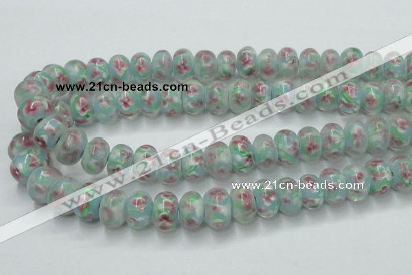 CLG773 14.5 inches 8*12mm rondelle lampwork glass beads wholesale