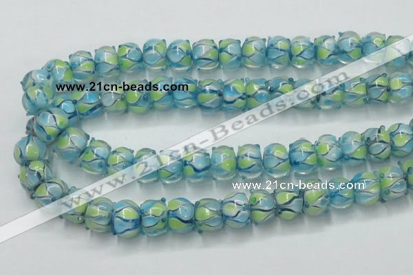 CLG779 14 inches 8*12mm rondelle lampwork glass beads wholesale