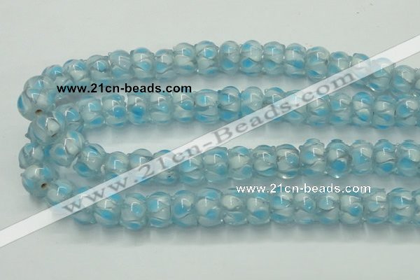 CLG780 14 inches 8*12mm rondelle lampwork glass beads wholesale