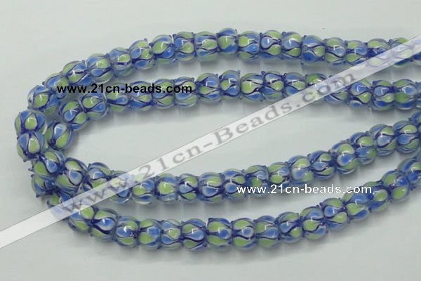 CLG781 14 inches 8*12mm rondelle lampwork glass beads wholesale