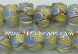 CLG784 14 inches 8*12mm rondelle lampwork glass beads wholesale