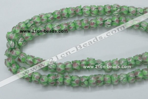 CLG785 14.5 inches 8*12mm rondelle lampwork glass beads wholesale