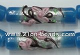 CLG786 15.5 inches 10*40mm cylinder lampwork glass beads wholesale