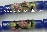 CLG787 15.5 inches 10*40mm cylinder lampwork glass beads wholesale