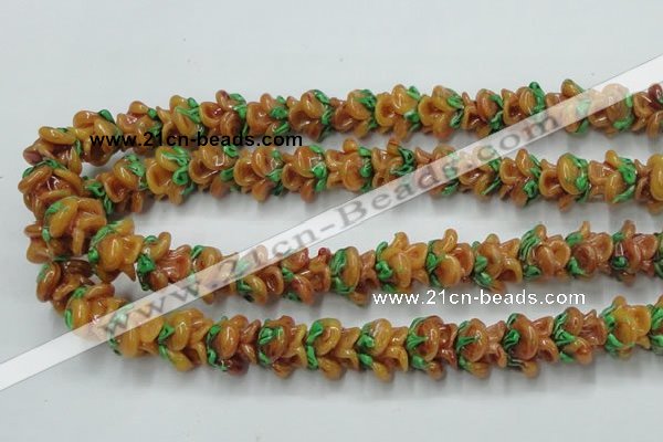 CLG790 15.5 inches 11*13mm rose lampwork glass beads wholesale