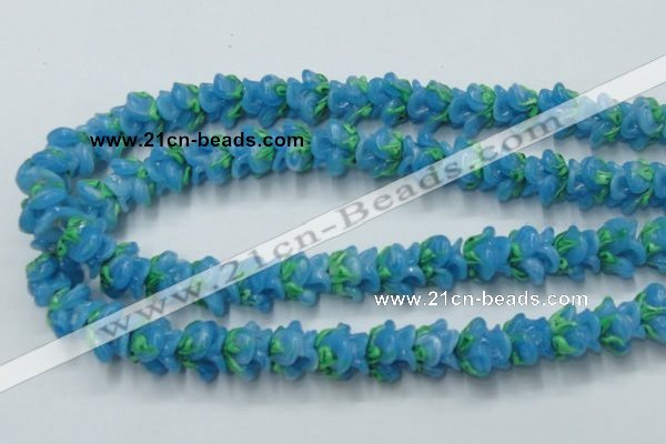 CLG794 15.5 inches 11*13mm rose lampwork glass beads wholesale