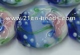 CLG802 15.5 inches 22*28mm oval lampwork glass beads wholesale