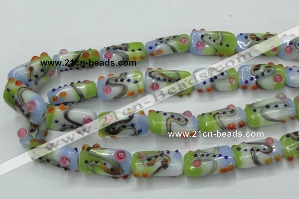 CLG804 15 inches 14*24mm rectangle lampwork glass beads wholesale