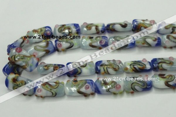 CLG806 15 inches 14*24mm rectangle lampwork glass beads wholesale