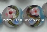 CLG813 15.5 inches 18mm flat round lampwork glass beads wholesale