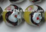 CLG816 15.5 inches 20mm flat round lampwork glass beads wholesale