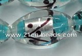 CLG857 15.5 inches 16*28mm rice lampwork glass beads wholesale