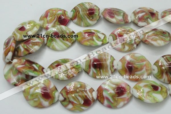 CLG862 15.5 inches 24*30mm marquise lampwork glass beads wholesale