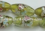 CLG868 15.5 inches 10*20mm rice lampwork glass beads wholesale