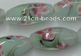 CLG870 15.5 inches 10*20mm rice lampwork glass beads wholesale