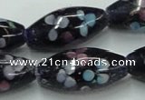 CLG872 15.5 inches 10*20mm rice lampwork glass beads wholesale