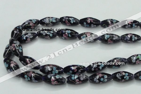 CLG872 15.5 inches 10*20mm rice lampwork glass beads wholesale