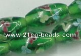 CLG873 15.5 inches 10*20mm rice lampwork glass beads wholesale