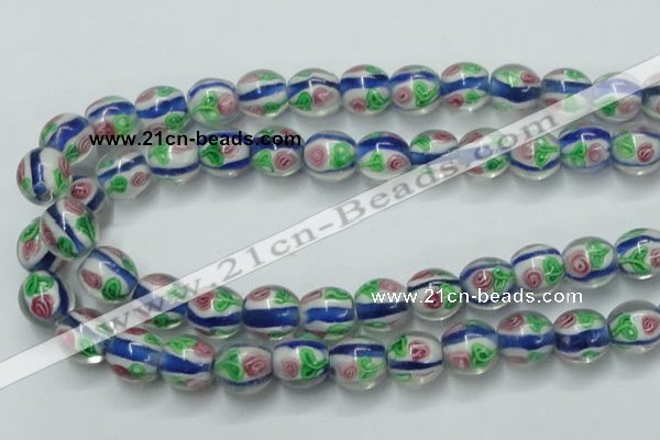 CLG875 15.5 inches 12mm round lampwork glass beads wholesale