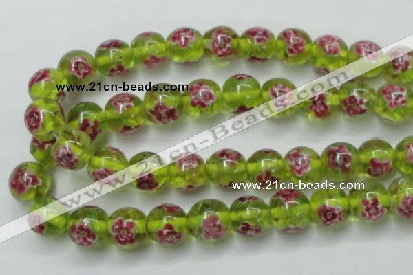 CLG877 14 inches 14mm round lampwork glass beads wholesale