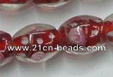 CLG879 15 inches 12*15mm oval lampwork glass beads wholesale