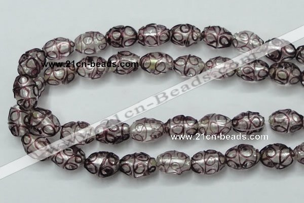 CLG885 2PCS 16 inches 12*18mm oval lampwork glass beads wholesale