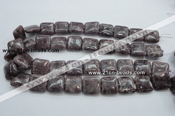 CLI08 15.5 inches 20*20mm square natural lilac jasper beads wholesale