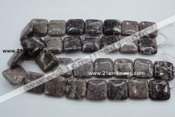 CLI09 15.5 inches 25*25mm square natural lilac jasper beads wholesale