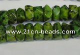 CLJ245 15.5 inches 6*11mm faceted nuggets dyed sesame jasper beads