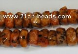 CLJ246 15.5 inches 6*11mm faceted nuggets dyed sesame jasper beads