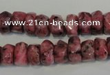 CLJ247 15.5 inches 6*11mm faceted nuggets dyed sesame jasper beads