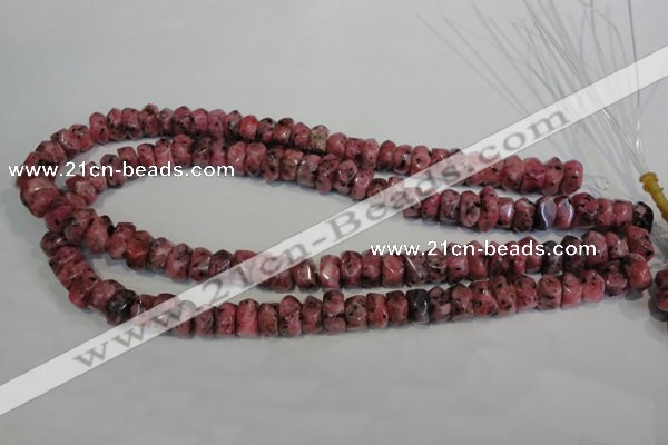 CLJ247 15.5 inches 6*11mm faceted nuggets dyed sesame jasper beads