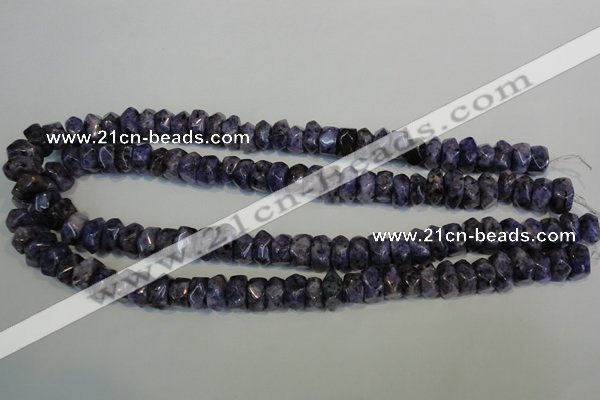 CLJ248 15.5 inches 6*11mm faceted nuggets dyed sesame jasper beads