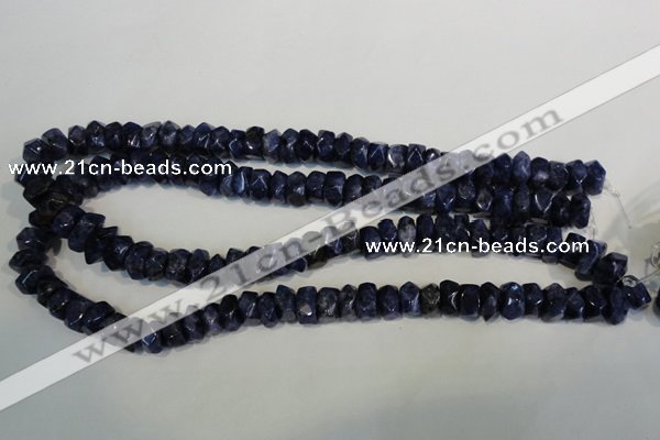 CLJ249 15.5 inches 6*11mm faceted nuggets dyed sesame jasper beads